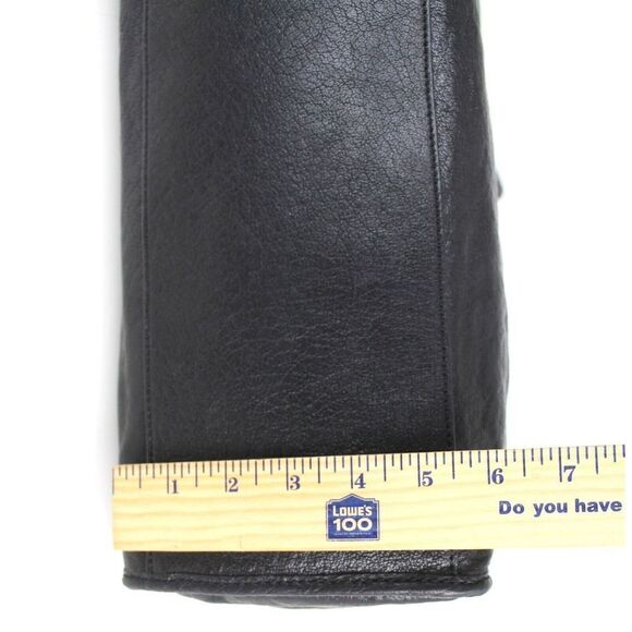 T Tahari BLACK GENUINE LEATHER THREE COMPARTMENTS BUSINESS TOTE SHOULDER BAG - Picture 13 of 16